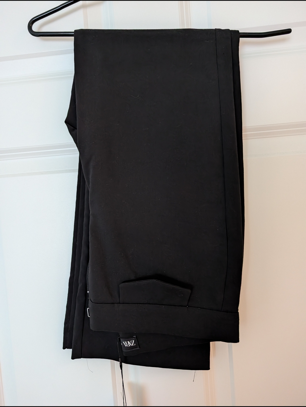 Zara Black Tailored Trousers with Waistband Detail, Size M, Women's